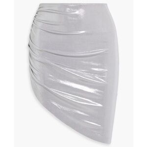 NORMA KAMALI
Ruched metallic stretch-jersey mini skirt